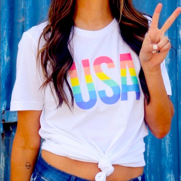 Rainbow USA Bella Canvas Tee